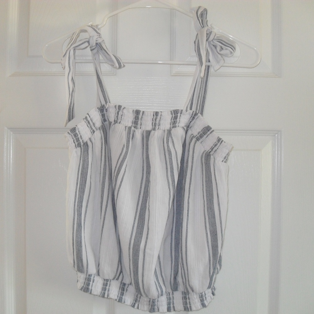 Blue and White Striped Tank